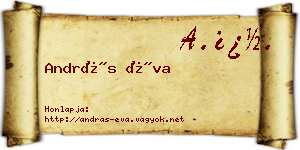 András Éva névjegykártya